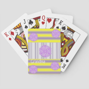 Spielkarten Deck Gelb Lila Streifen Floral
