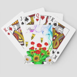 Spielkarten-Deck Hummel Blumen Sonnenblume Spielkarten