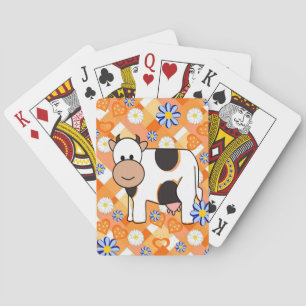 Spielkarten-Deck Kuh Blau Floral Chevron Spielkarten
