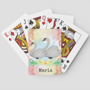 Spielkarten-Deck Pastell-Schwäne Floral Spielkarten