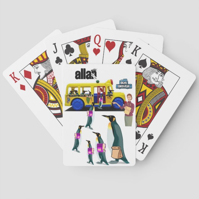 Spielkarten Deck Pinguin Schulbusfahrer (Rückseite)