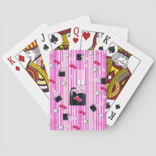 Spielkarten-Deck Rosa Nagellack Herzstreifen Spielkarten