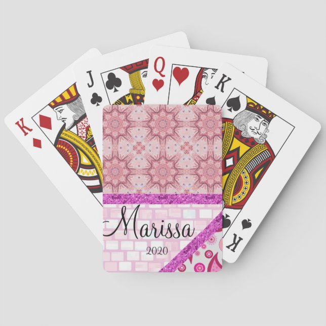Spielkarten Deck Rosa Ziegelstein (Rückseite)