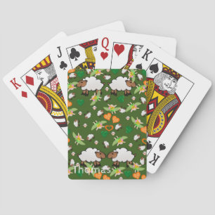 Spielkarten Deck Schaf Grüne Herzen