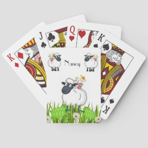 Spielkarten Deck Schafe Schildkröten Floral Gras