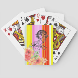 Spielkarten-Deck Viktorianische Frau Blumengestrei Spielkarten