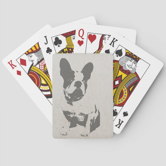 Spielkarten der französischen Bulldogge (Rückseite)
