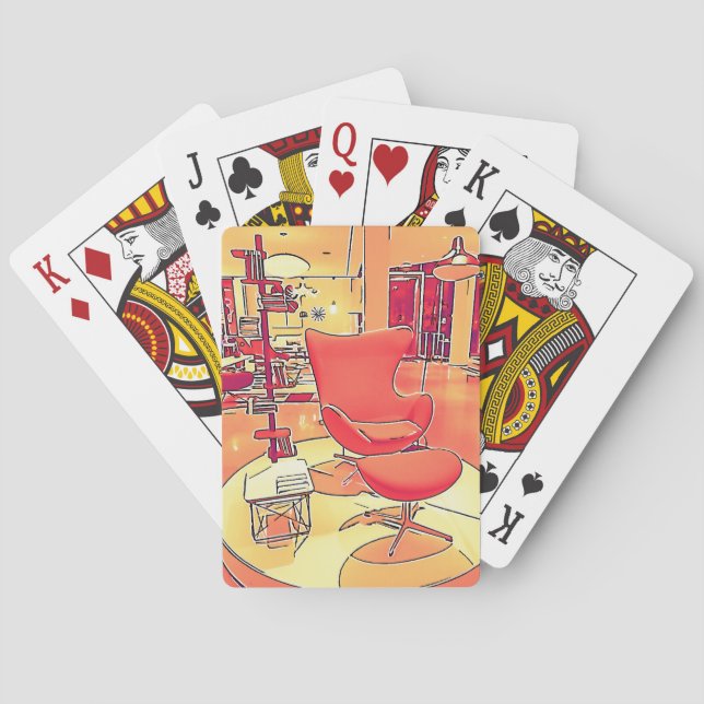 Spielkarten des Mitte- des Jahrhundertsmodernen (Rückseite)