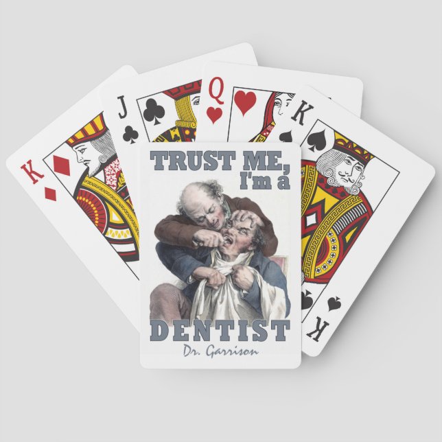 Spielkarten des ZAHNARZT-Spaß-individuellen Namens (Rückseite)