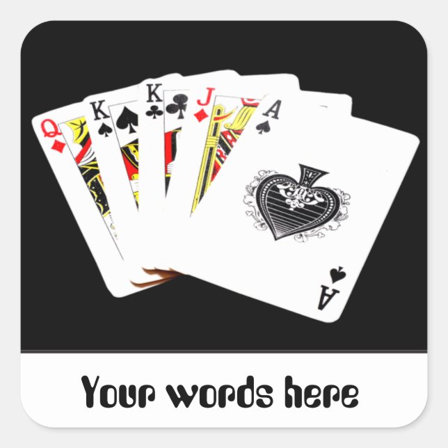 Spielkarten, die auf einen individuell anpassbaren quadratischer aufkleber (Vorderseite)