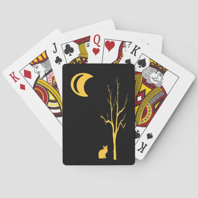 Spielkarten für Baum, Katze und Mond (Rückseite)