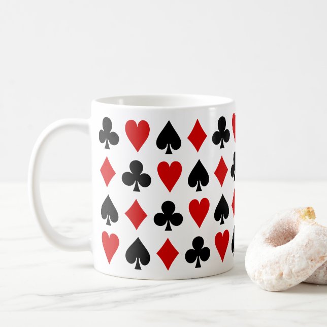 Spielkarten Karten Kartenspielen Diamant Club Hörs Kaffeetasse (Mit Donut)