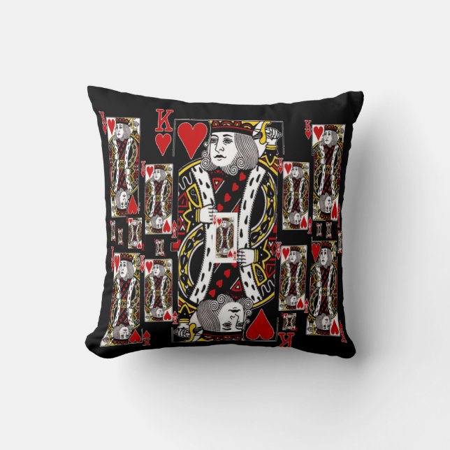 SPIELKARTEN KÖNIG-OF HEARTS CASINO VON ZAZZLE KISSEN (Vorderseite)