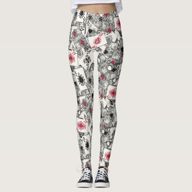 Spielkarten Leggings (Vorderseite)