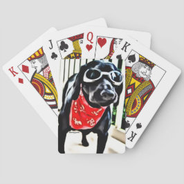 Spielkarten mit BlackDogLuke in den Schutzbrillen