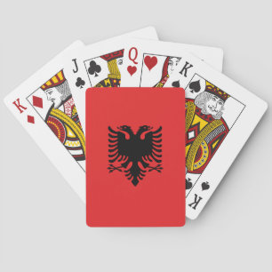 Spielkarten mit der Flagge Albaniens