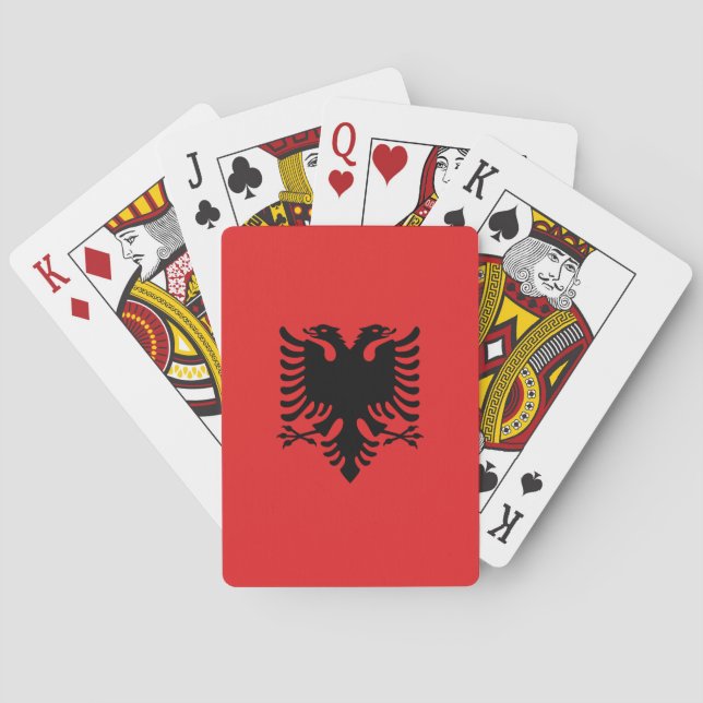Spielkarten mit der Flagge Albaniens (Rückseite)