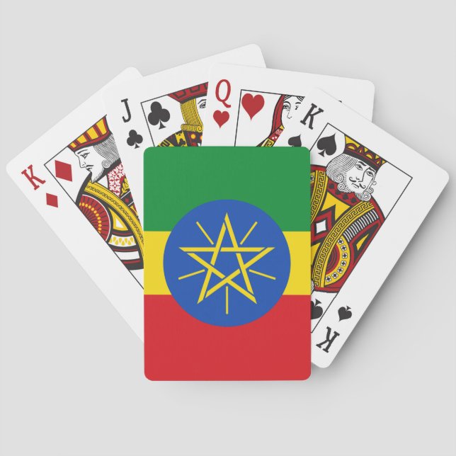 Spielkarten mit der Flagge Äthiopiens (Rückseite)