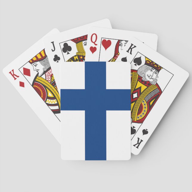 Spielkarten mit der Flagge Finnlands (Rückseite)