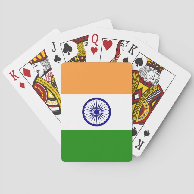 Spielkarten mit der Flagge Indiens (Rückseite)
