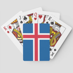Spielkarten mit der Flagge Islands