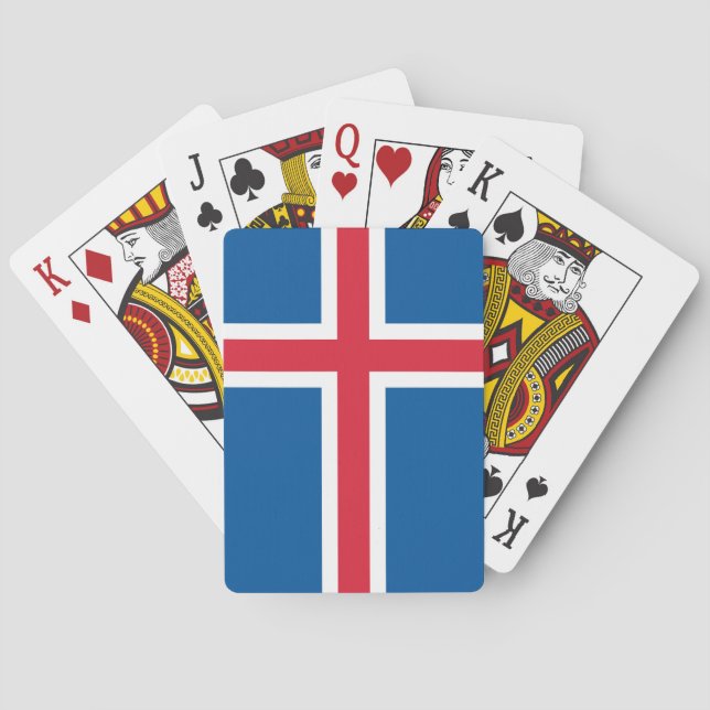 Spielkarten mit der Flagge Islands (Rückseite)