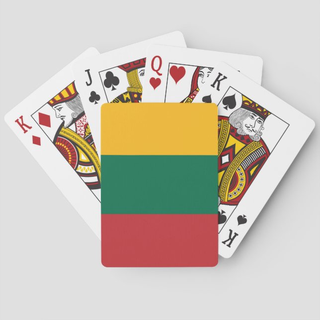 Spielkarten mit der Flagge Litauens (Rückseite)