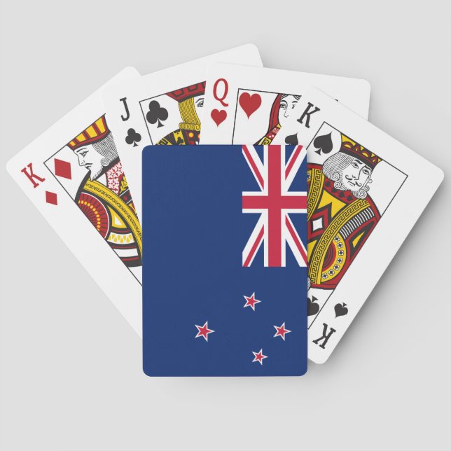 Spielkarten mit der Flagge Neuseelands (Rückseite)