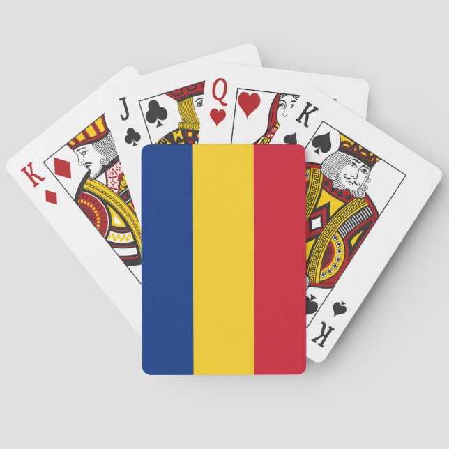 Spielkarten mit der Flagge Rumäniens (Rückseite)