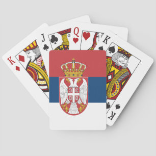 Spielkarten mit der Flagge Serbiens
