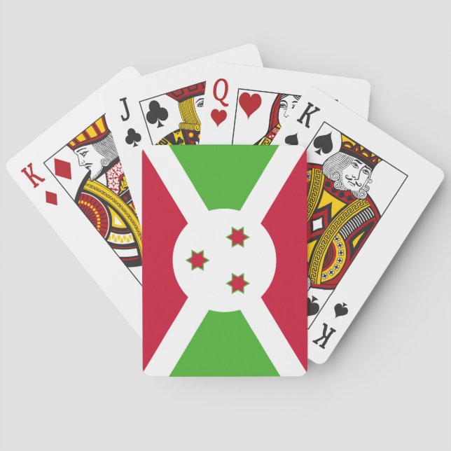 Spielkarten mit der Flagge von Burundi (Rückseite)