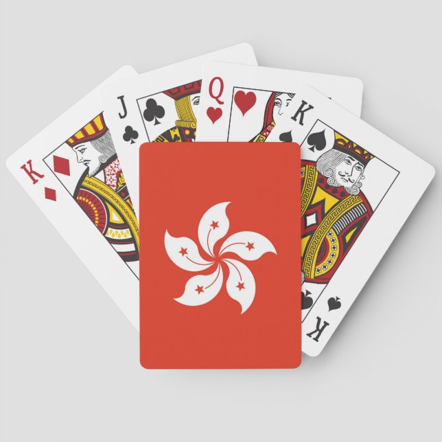 Spielkarten mit der Flagge von Hongkong (Rückseite)