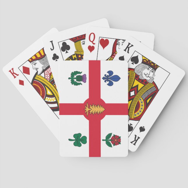 Spielkarten mit der Flagge von Montreal (Rückseite)