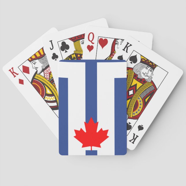 Spielkarten mit der Flagge von Toronto, Kanada (Rückseite)