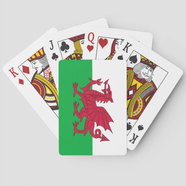 Spielkarten mit der Flagge von Wales (Rückseite)