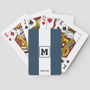 Spielkarten mit individuellem Namen und navyblauen