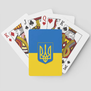 Spielkarten mit ukrainischem Dreizack-Wappen