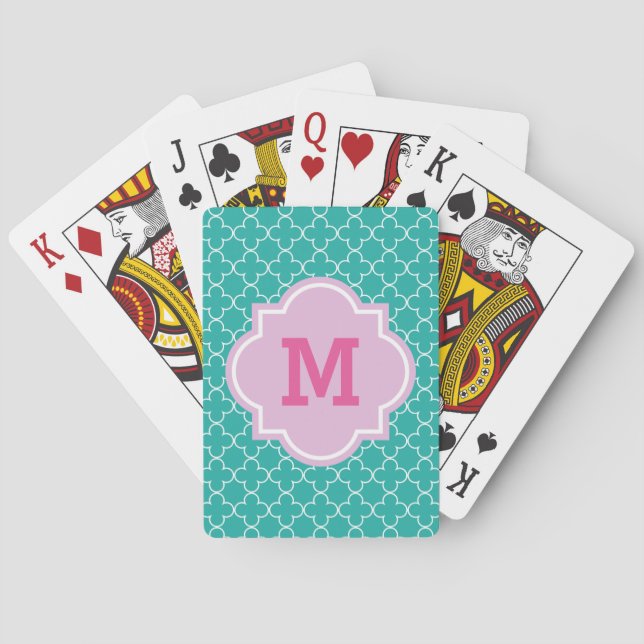 Spielkarten Monogramm marokkanischen quatrefoil (Rückseite)