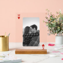 Spielkarten-Paar-Foto Romantische Liebesherz-Gesch
