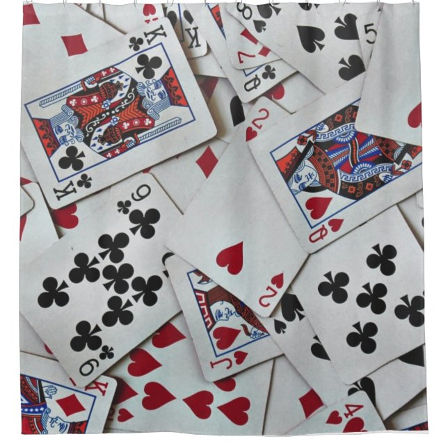 Spielkarten Poker Games Queen King Duschvorhang (Vorderseite)
