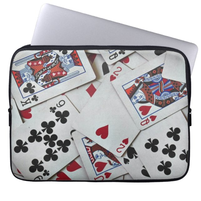 Spielkarten Poker Games Queen King Laptopschutzhülle (Vorderseite)