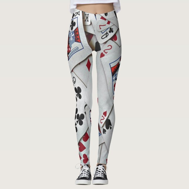 Spielkarten Poker Games Queen King Leggings (Vorderseite)