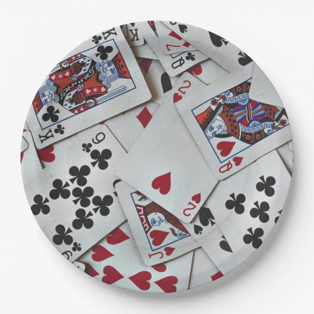 Spielkarten Poker Games Queen King Pappteller (Vorderseite)