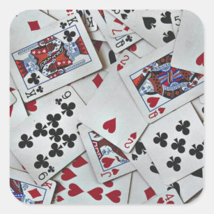 Spielkarten Poker Games Queen King Quadratischer Aufkleber