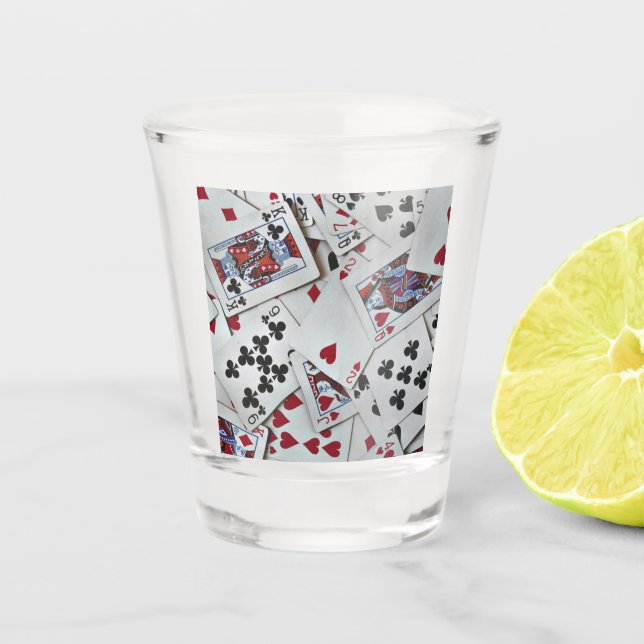 Spielkarten Poker Games Queen King Schnapsglas (Vorderseite)