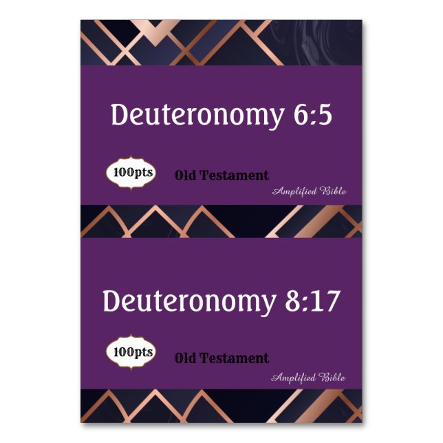 Spielkarten Tischnummer (Rückseite)