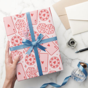 Spielkarten-Würfelmuster Geschenkpapier