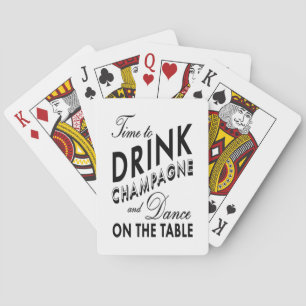 Spielkarten Zeit, Champagner zu trinken in Weiß