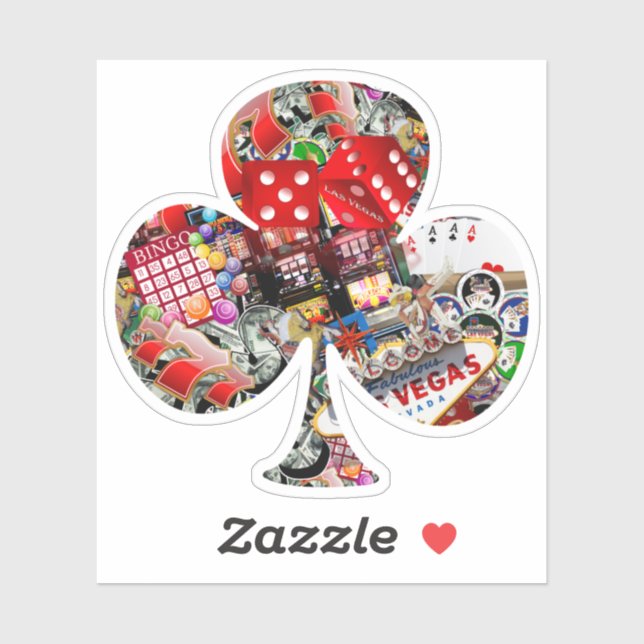 Spielkartengestalt des Clubs - Gamblers Freude Aufkleber (Blatt)