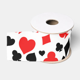 Spielkartensymbole Druck, Poker Harlekin Muster Ripsband